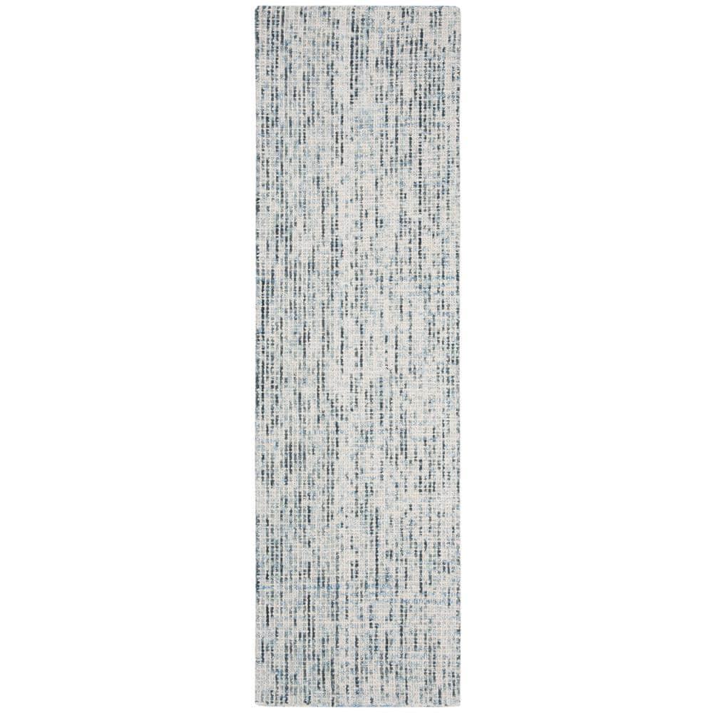 SAFAVIEH Abstract Delia Geometric Wool Runner Rug, Blue/Charcoal, 2'3" x 6'