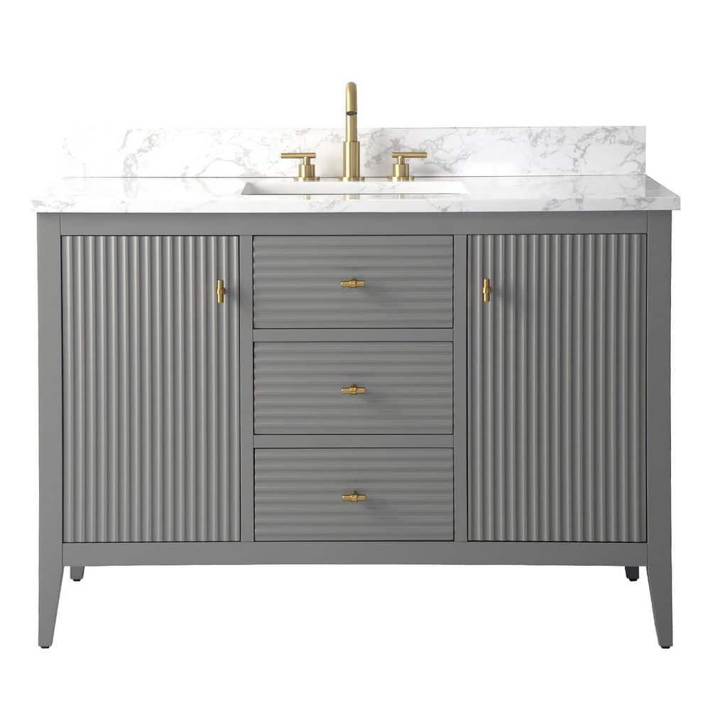48'' Single Bathroom Vanity with Engineered Marble Top