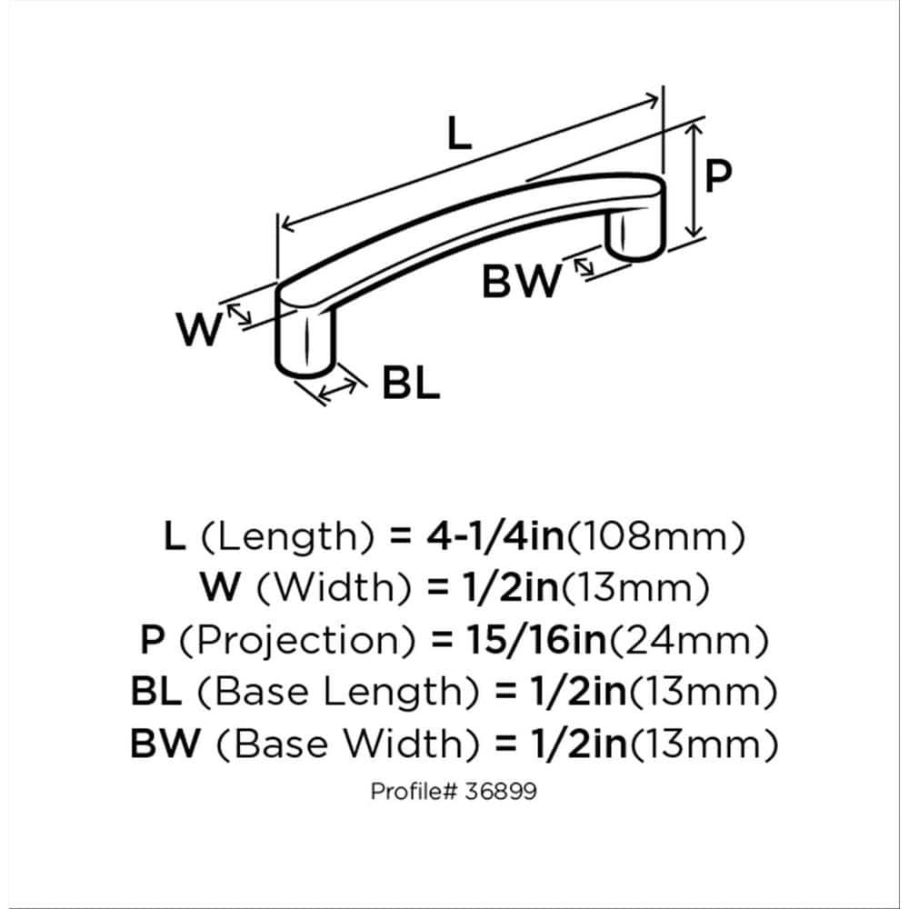 Amerock Rift 3-3/4 inch (96mm) Center-to-Center Polished Chrome Cabinet Pull