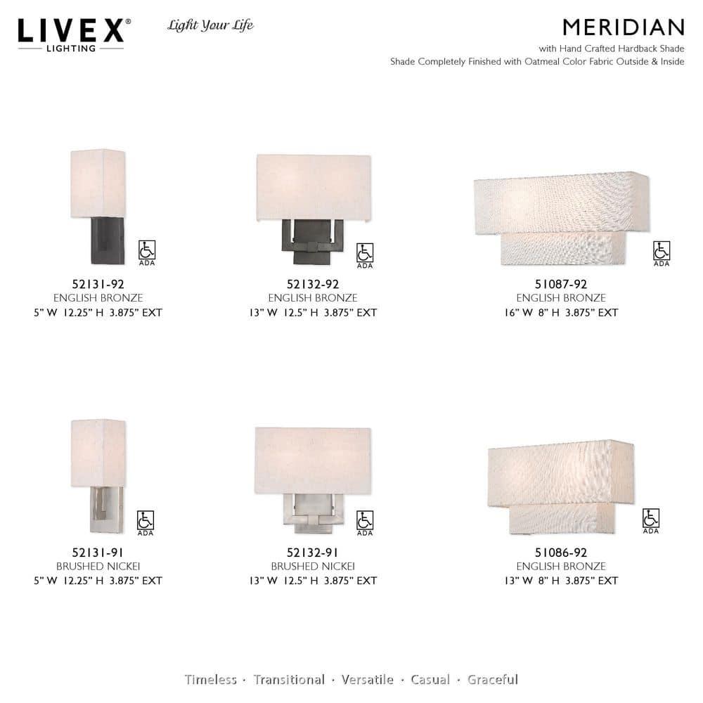 Livex Lighting Meridian 2 - Light Wall Light in  English Bronze