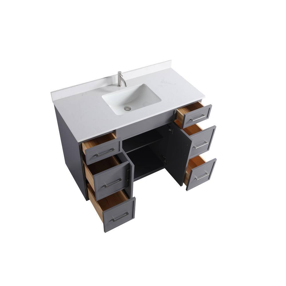 Freestanding Vanity with Sink 2 Doors + 6 Drawers - 48"