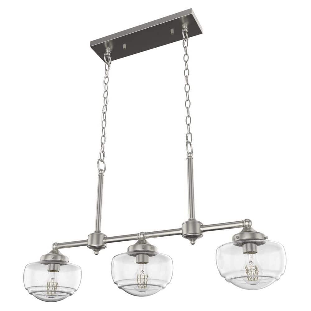 Saddle Creek 3 - Light Kitchen Island Linear Schoolhouse Chandelier