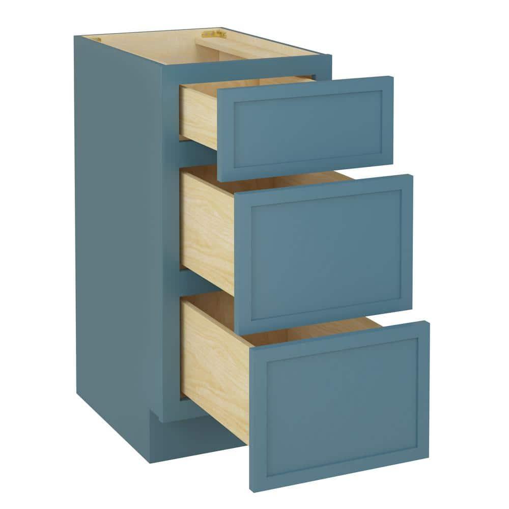 15" W Birch Plywood Freestanding Single Base 3 Drawers Storage Cabinet