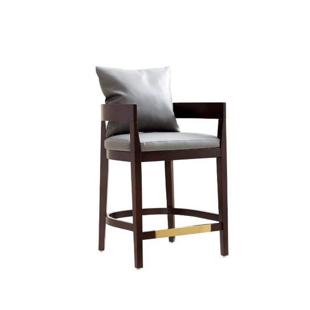 Ritz Beech Wood Counter Height Barstool Gray - Manhattan Comfort