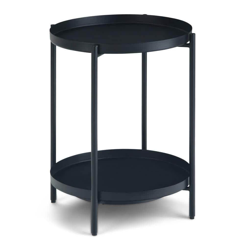 Simpli Home Monet Industrial 17 " Metal Metal End Table in Black