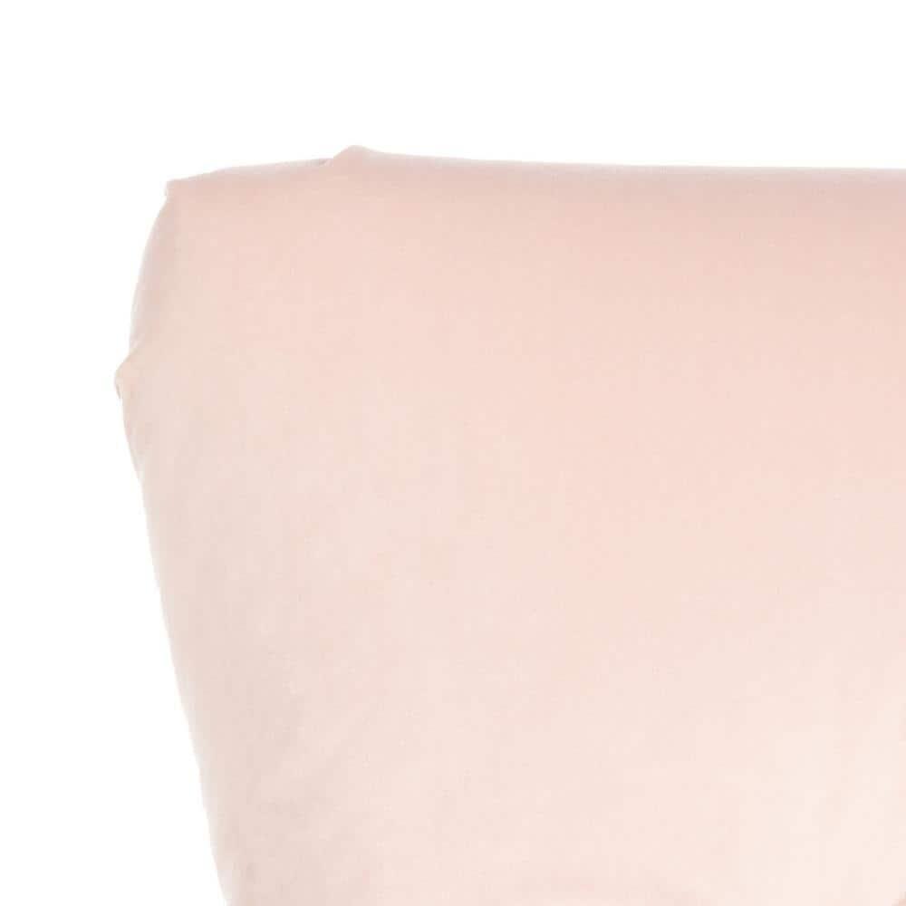SAFAVIEH Colin Industrial Tufted Club Chair with Casters, Blush Pink/White Wash