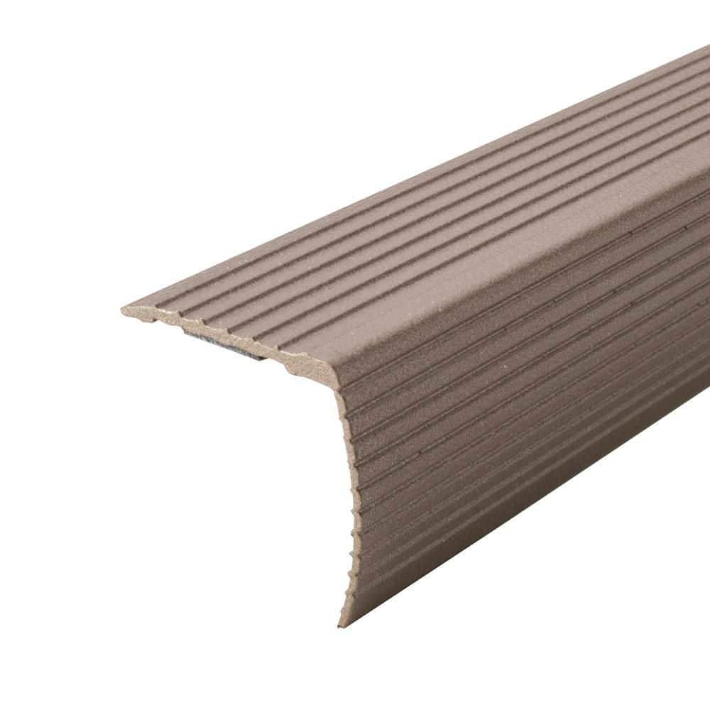 M-D Building Products Cinch Fluted Stair Edge Aluminum 1-1/8 in. H x 1-1/4 in. W x 36 in. D Bro