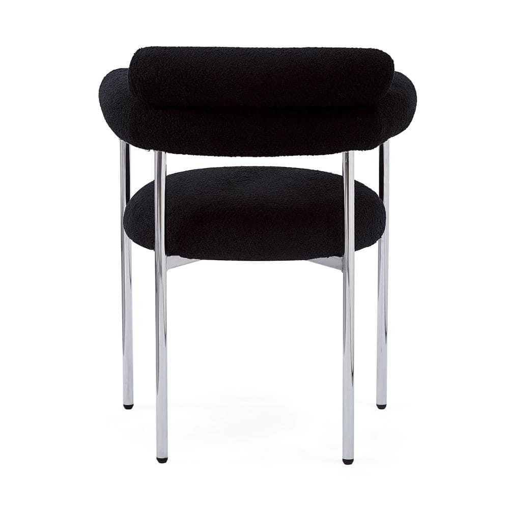Christopher Knight Home Gianna Modern Upholstered Dining Chairs with Metal Legs (Set of 4), Black/Silver