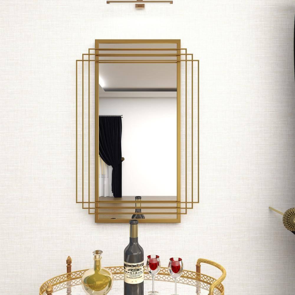 CosmoLiving by Cosmopolitan CosmoLiving by Cosmopolitan Gold Metal Geometric Wall Mirror