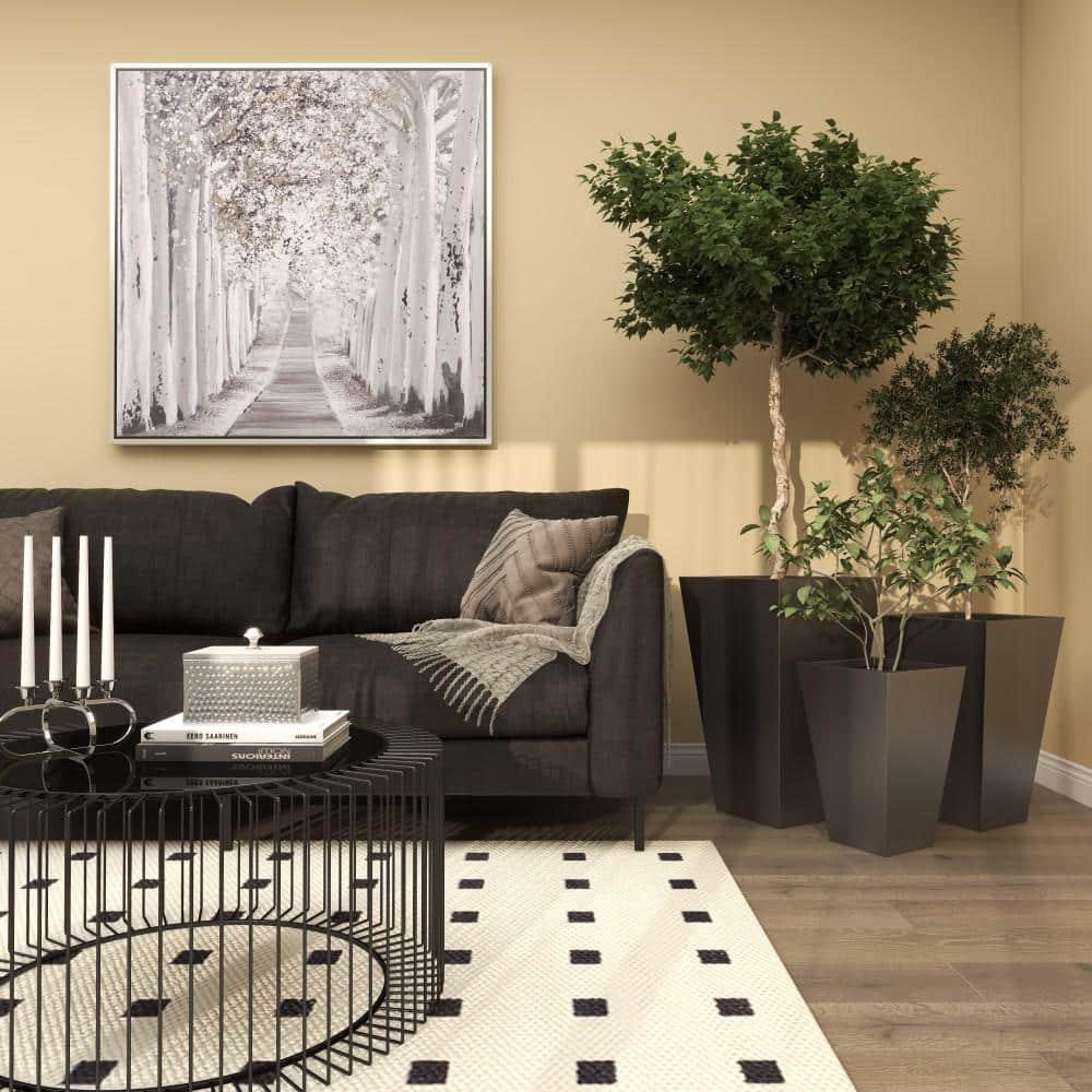 Set of 3 Contemporary Trapezoidal Iron Planters Gray - Olivia & May