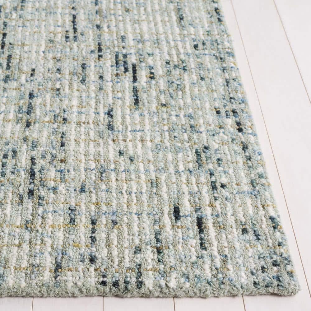 SAFAVIEH Abstract Delia Geometric Wool Area Rug, Green/Ivory, 8' x 10'