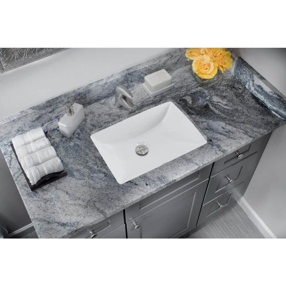 21 in. x 13-3/8 in. Glazed Porcelain Bathroom Sink in White