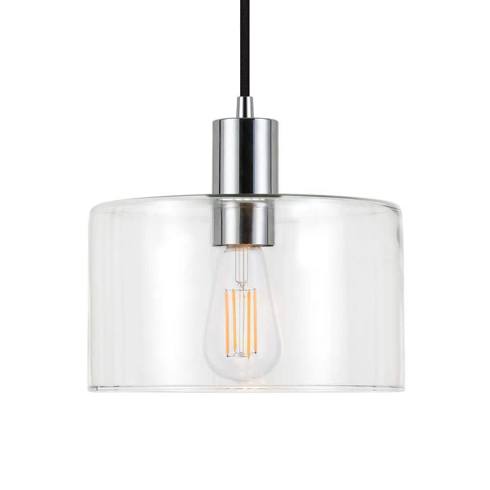 Evelyn&Zoe Industrial Clear Glass Pendant