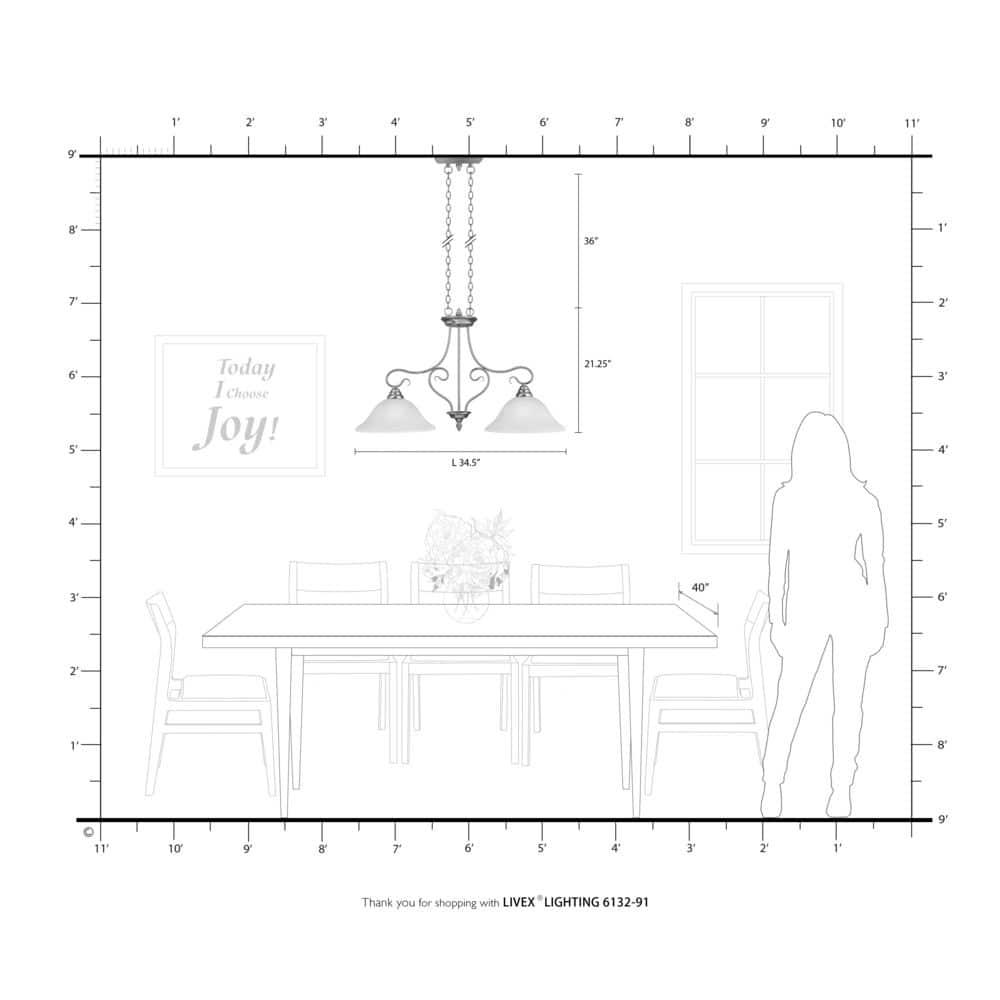 Livex Lighting Coronado 2 - Light Island Pendant Light in  Brushed Nickel