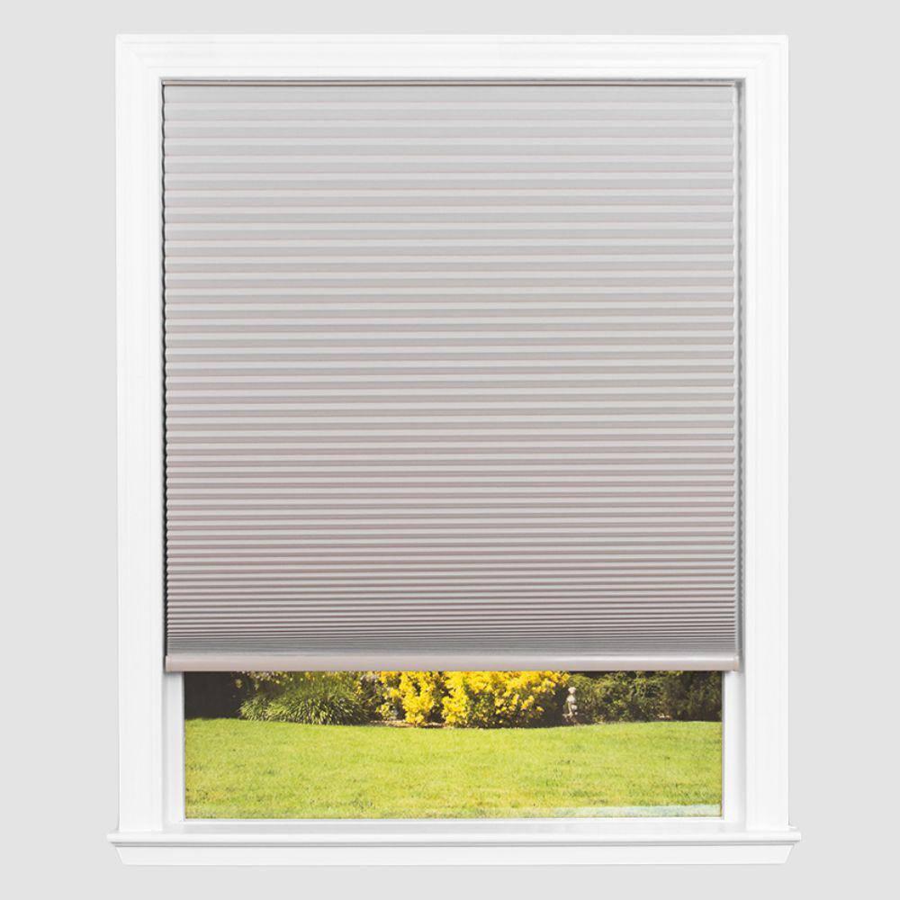 Redi Shade No Tools Easy Lift Trim-at-Home Cordless Cellular Blackout Fabric Shade Natural, 60 in x 64 in, (Fits windows 43 in - 60 in)