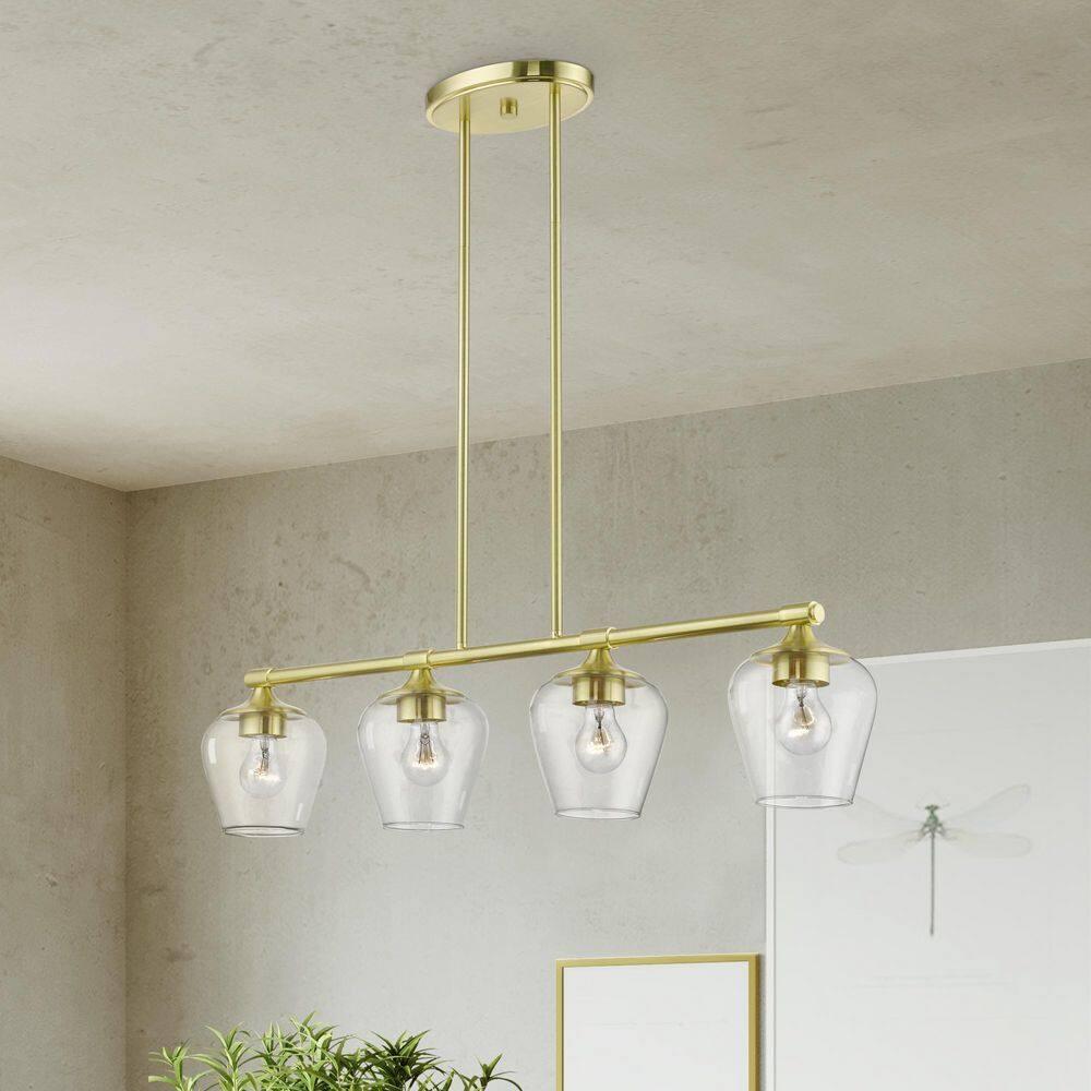 Livex Lighting Willow 4 - Light Chandelier in  Satin Brass