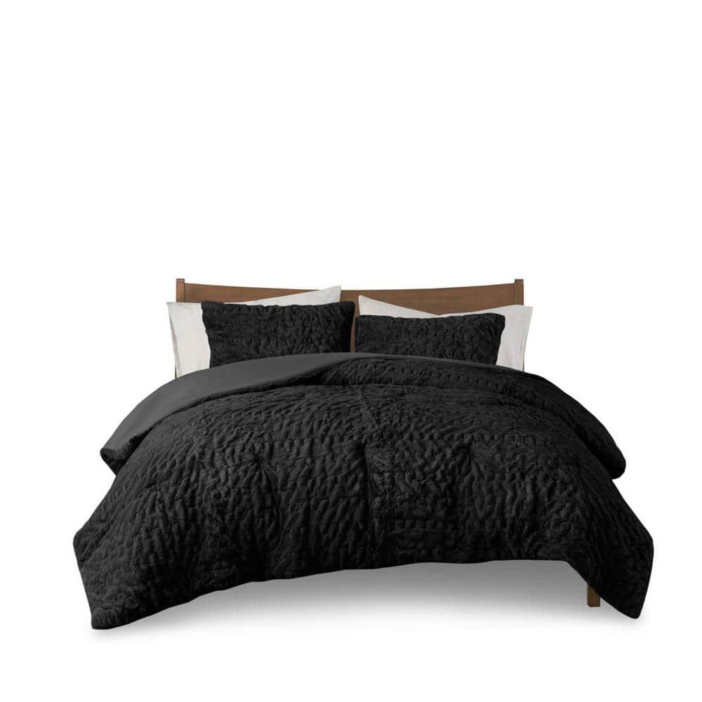 Almagul Ruched Fur Down Alternative Comforter Set