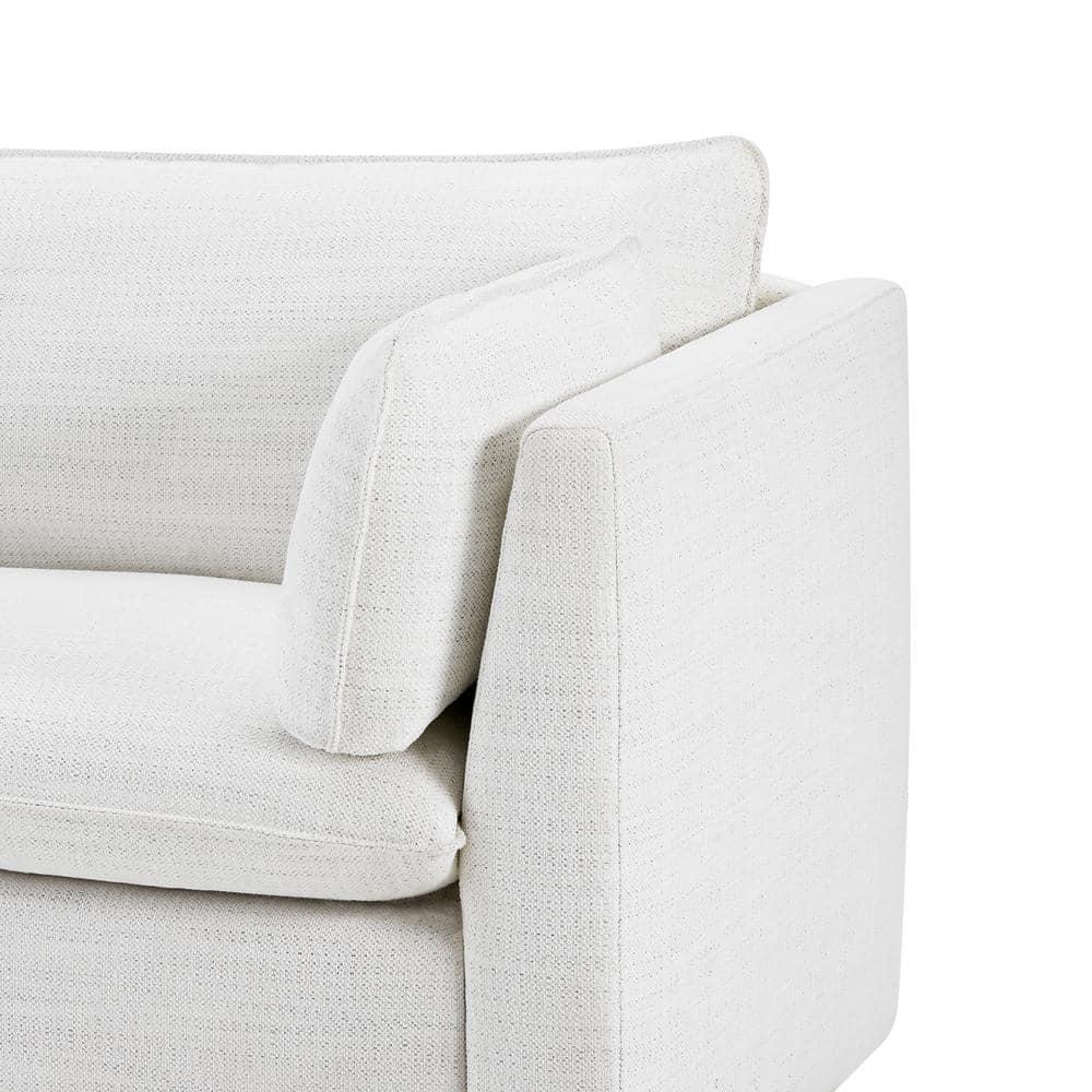 Nereidix 107 in. 5-Piece Fabric Modern Corner Modular Sofa Sectional Sofa in Cream with Arms for Living Room