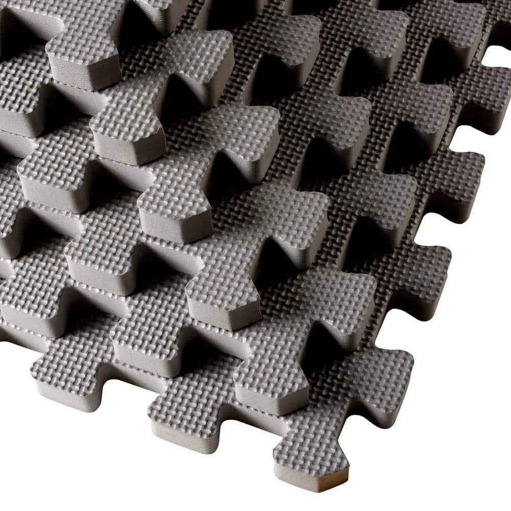 We Sell Mats 1" Thick Multipurpose Exercise Floor Mat with EVA Foam, Interlocking Tiles, Anti-Fatigue for Home or Gym, 24 in x 24