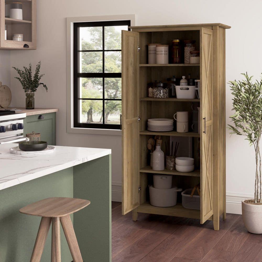 Key West Tall Storage Cabinet with Doors in Reclaimed Pine - Engineered Wood