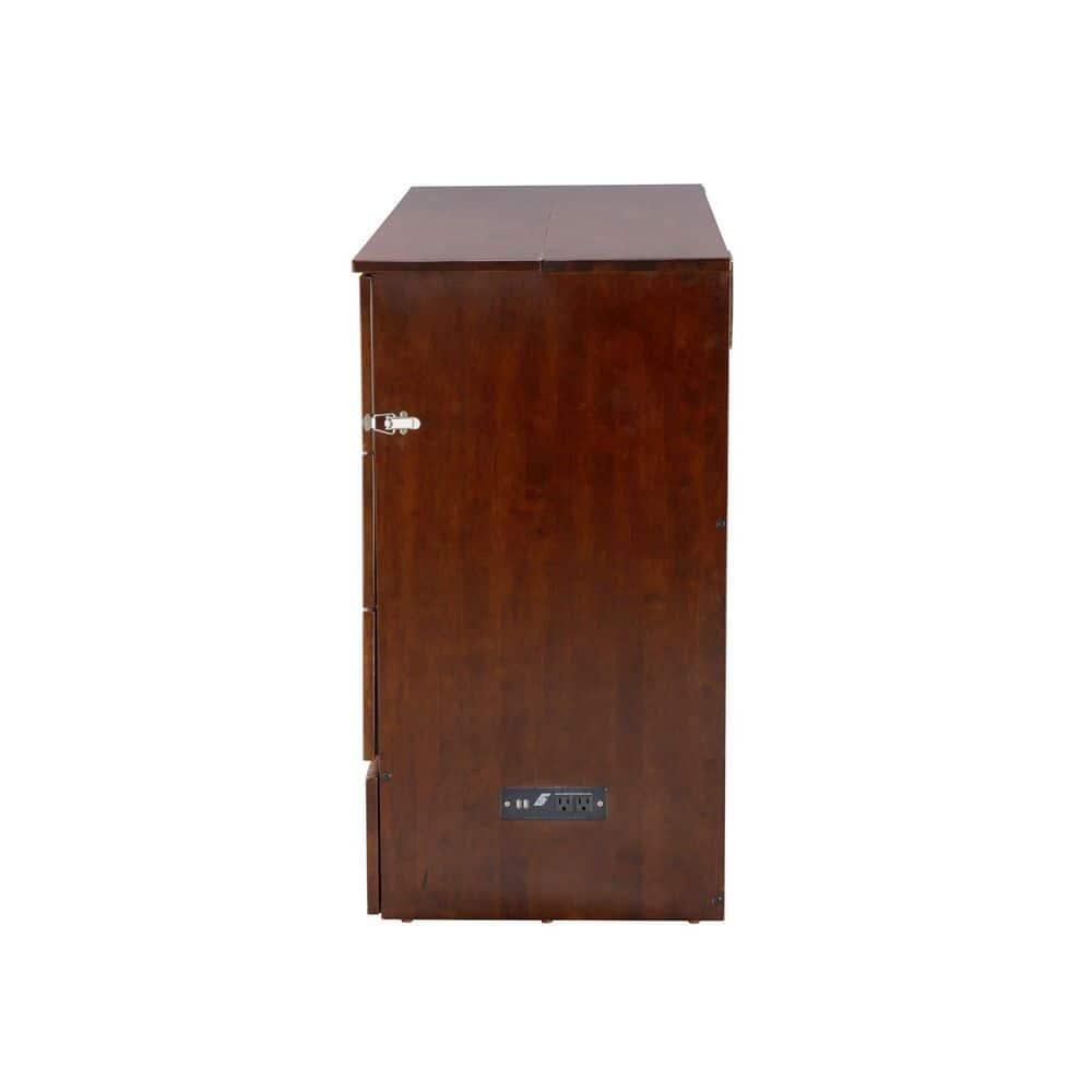 Queen Deerfield Murphy Bed Chest with Charging Station Walnut - AFI: Space-Saving Design, No Box Spring Needed