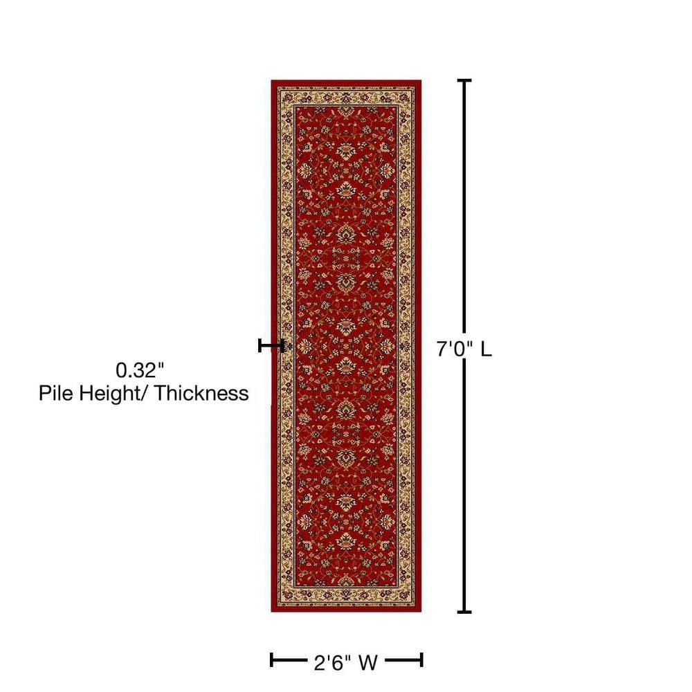 Radici Usa Como Area Rug 1597 Red Italian Bordered 2' 2" x 7' 7" Rectangle