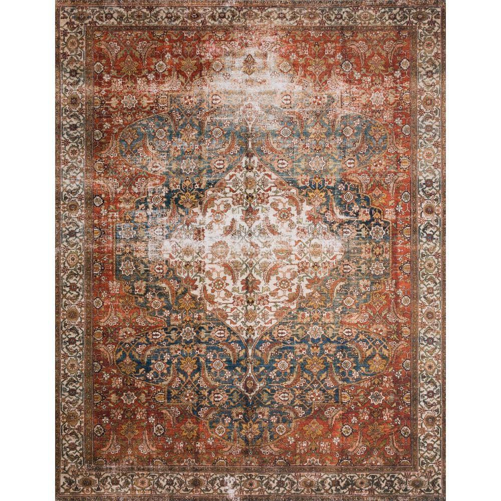 Layla Ocean Multicolor Synthetic Rectangular Accent Rug