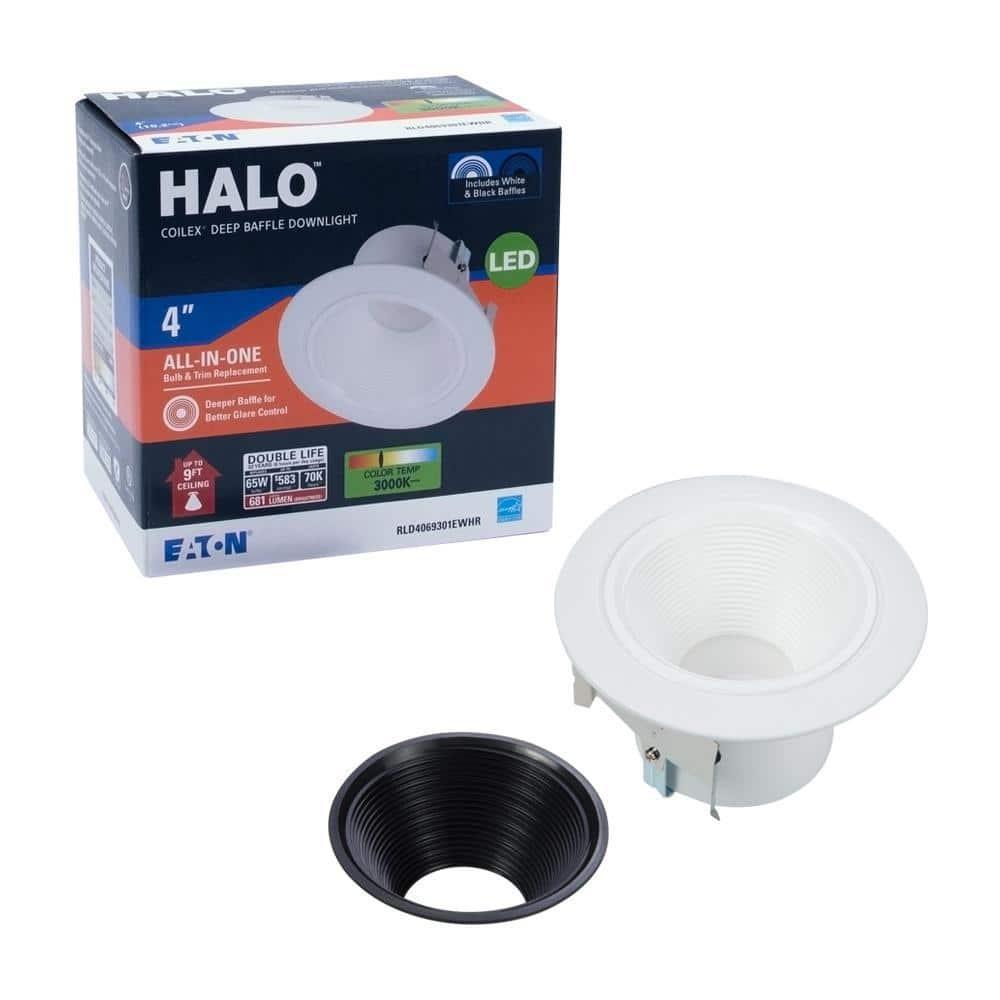 HALO RL 4" LED Recessed Ceiling Light Retrofit Trim at 3000K Soft White