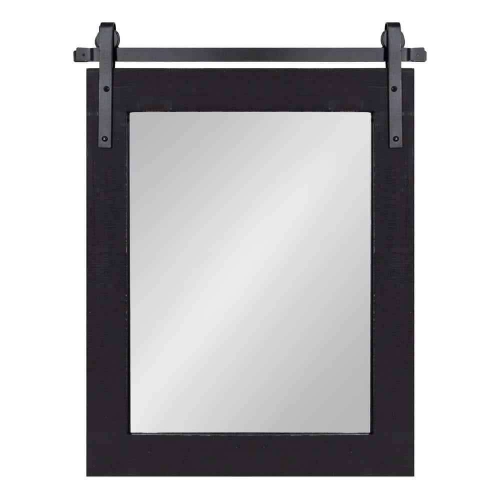 Kate & Laurel All Things Decor 22" x 30" Cates Rectangle Wall Mirror Black: Rustic Farmhouse Style, No Assembly, Wall Mounted