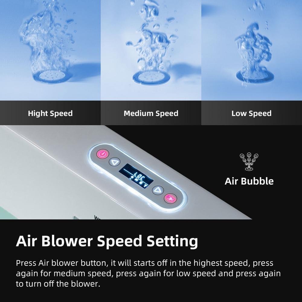 72" x 35.4" Whirlpool and Air Bath Heated Soaking Combination Tub with Tub Filler