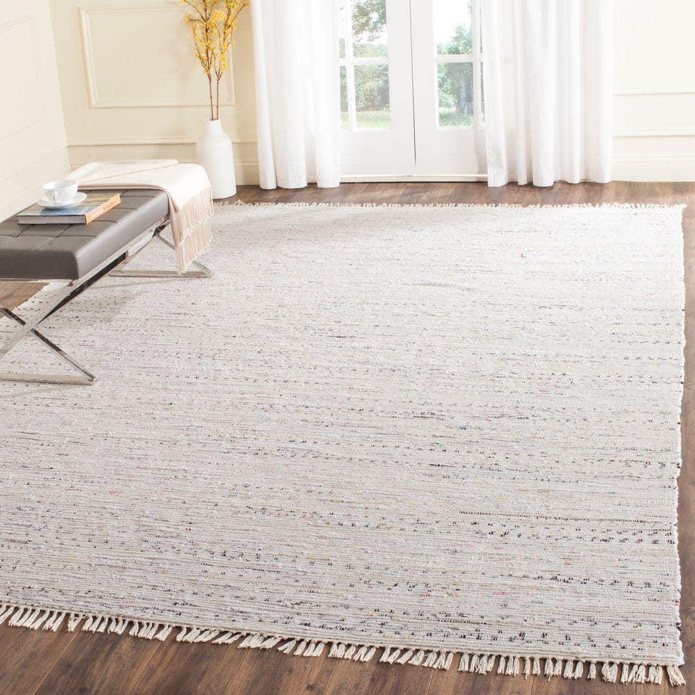 Rag Rug RAR121 Hand Woven Indoor Area Rug - 6'x9' - Ivory/Multi - Safavieh