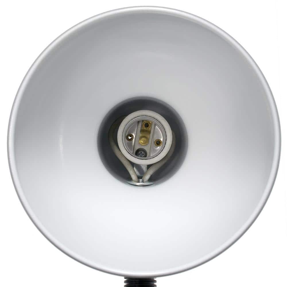 Basic Metal Desk Lamp with Flexible Hose Neck Silver - Simple Designs: ETL Listed, Adjustable, No Assembly Required