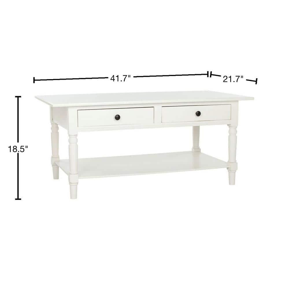 Boris Coffee Table - Distressed Cream - Safavieh