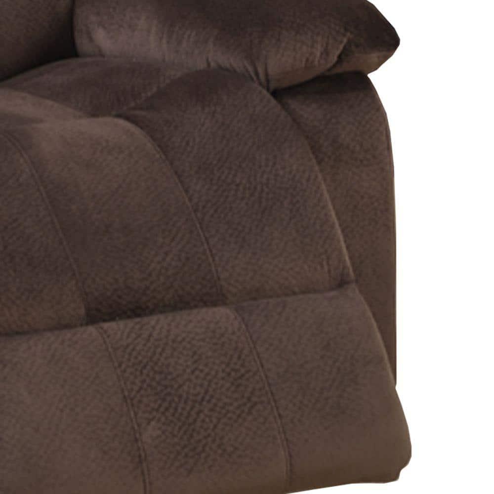 Rocker Recliner In Choco Brown Faux Suede Fabric