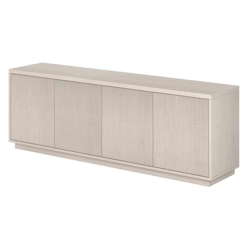 Evelyn&Zoe Hanson Rectangular TV Stand for TV's up to 75", Alder White