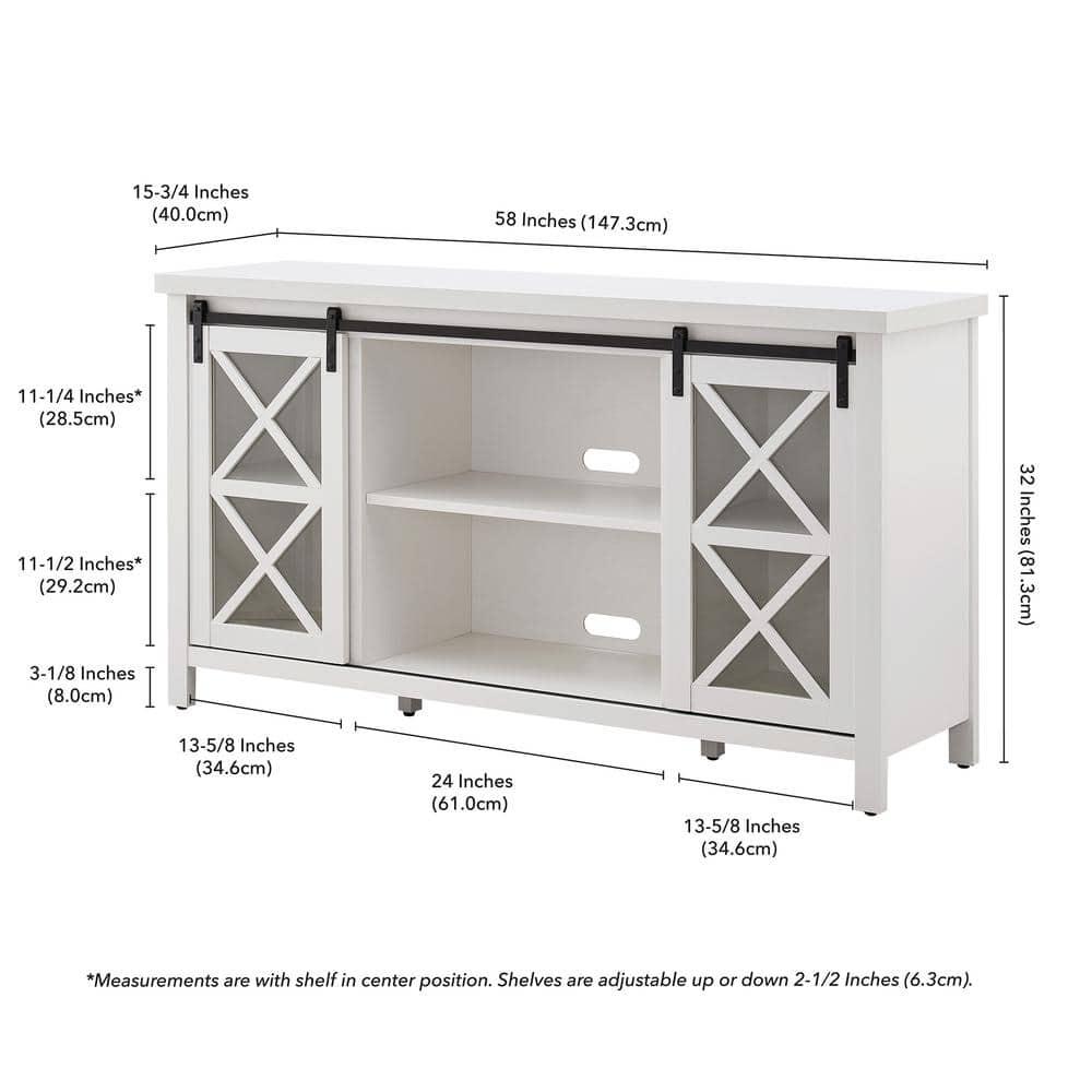 Evelyn&Zoe Clementine Rectangular TV Stand for TV's up to 65", White
