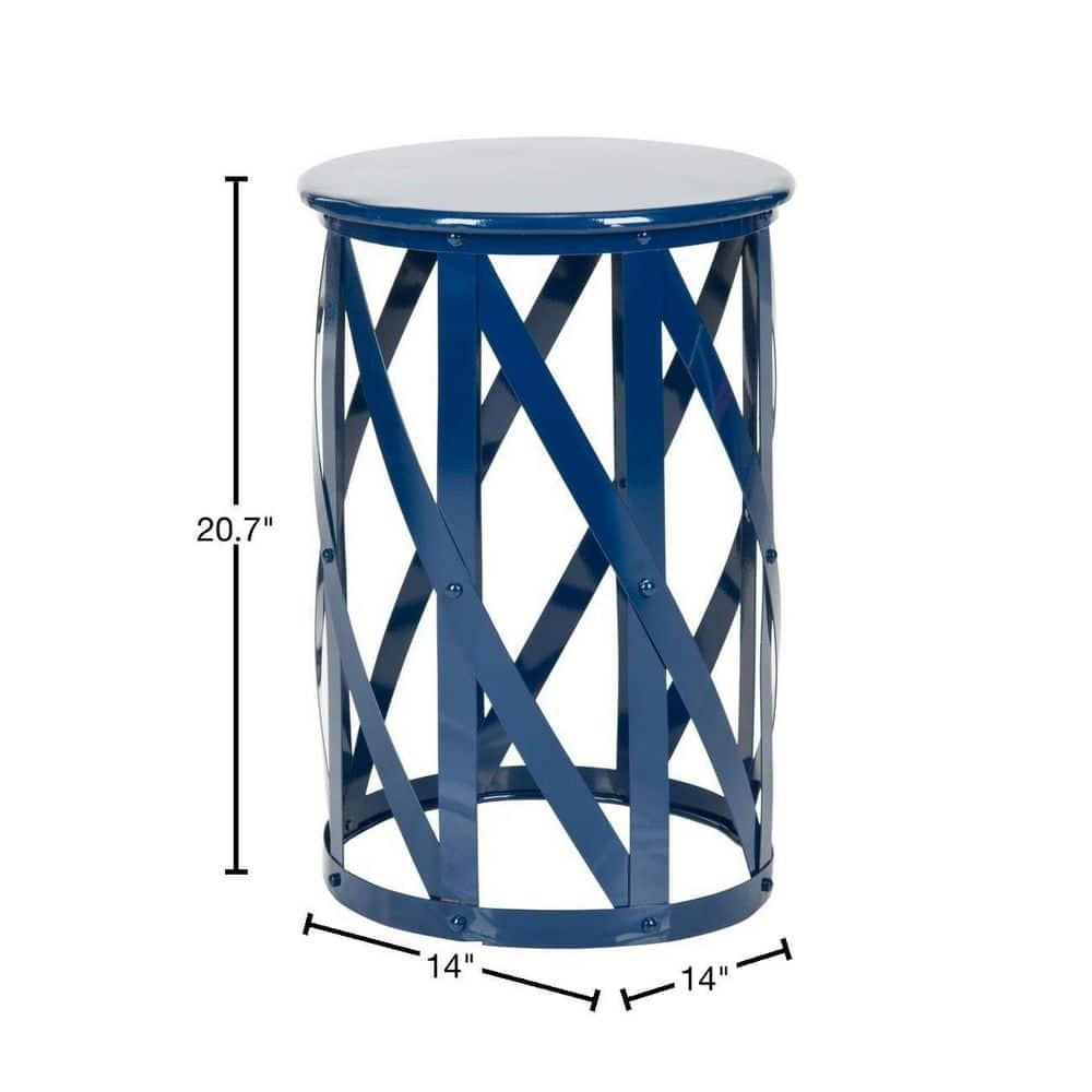 Bertram Lattice Accent Table - Navy - Safavieh.
