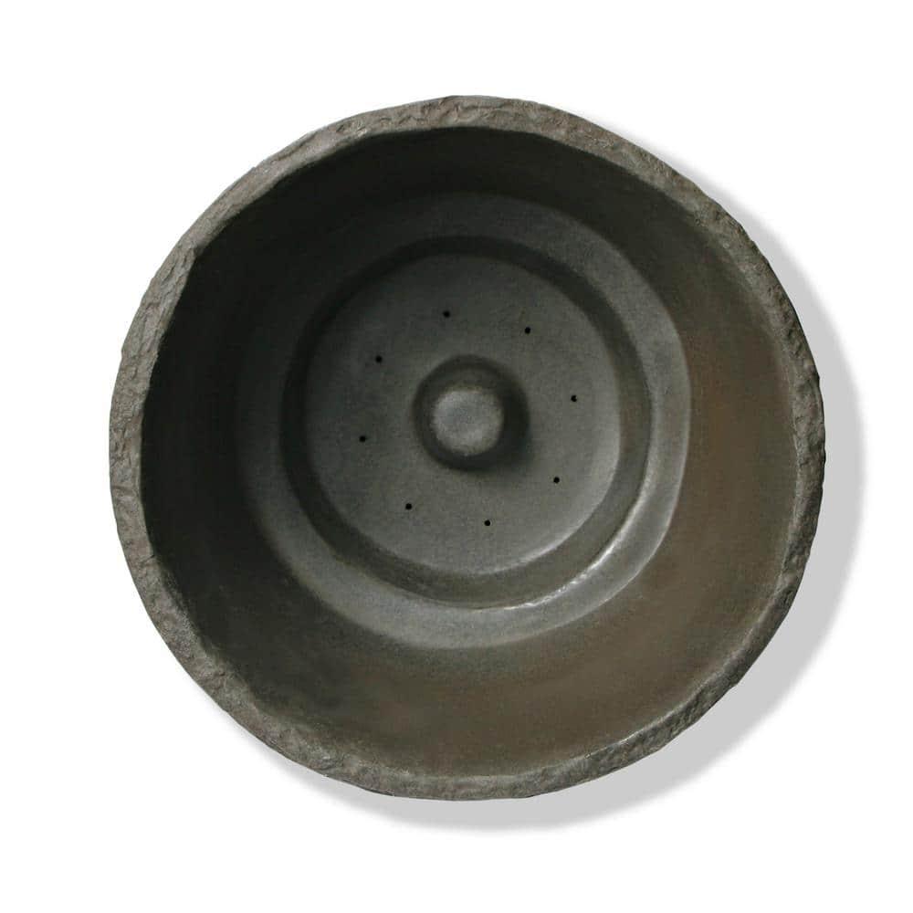 Algreen Products 87301 Athena 20.5" Self Watering Level Indicator Indoor Outdoor Plastic Planter with Overflow Drain, Charcoalstone