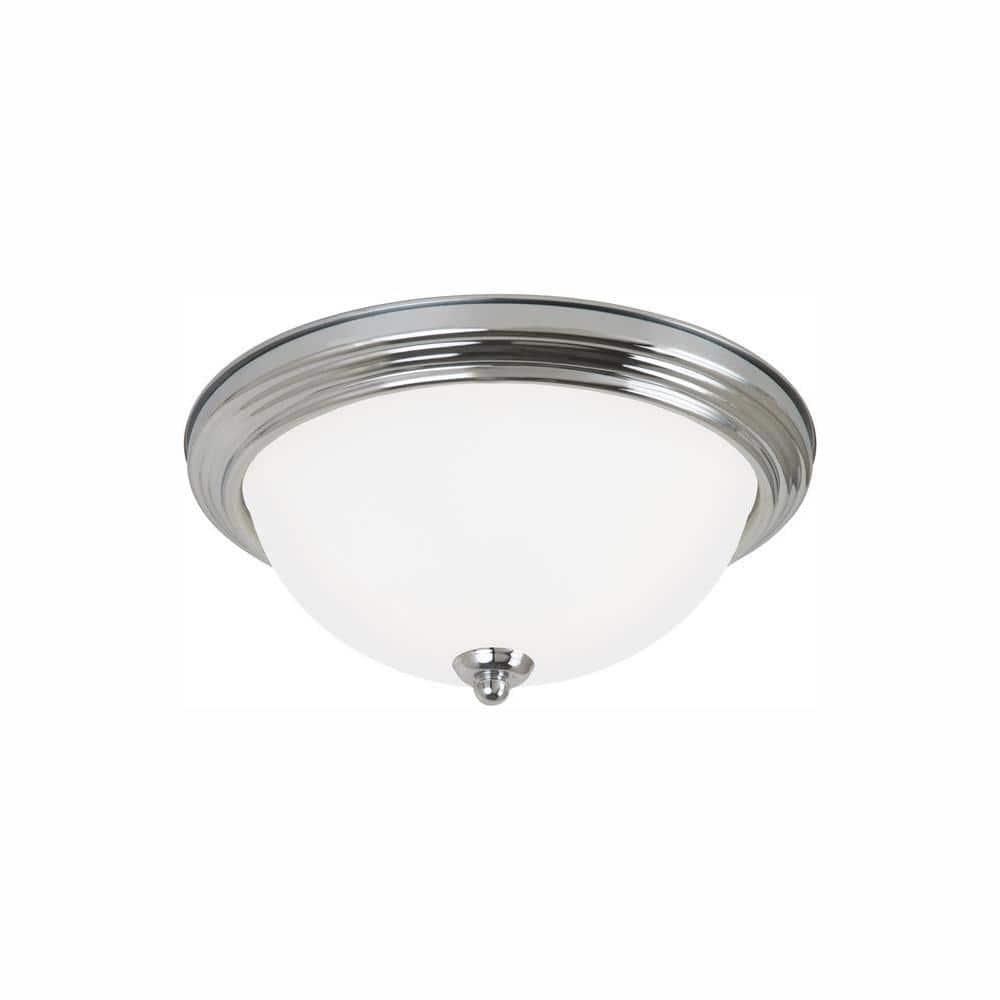 Ceiling Flush Mount 1-Light Chrome Flush Mount with LED Bulb