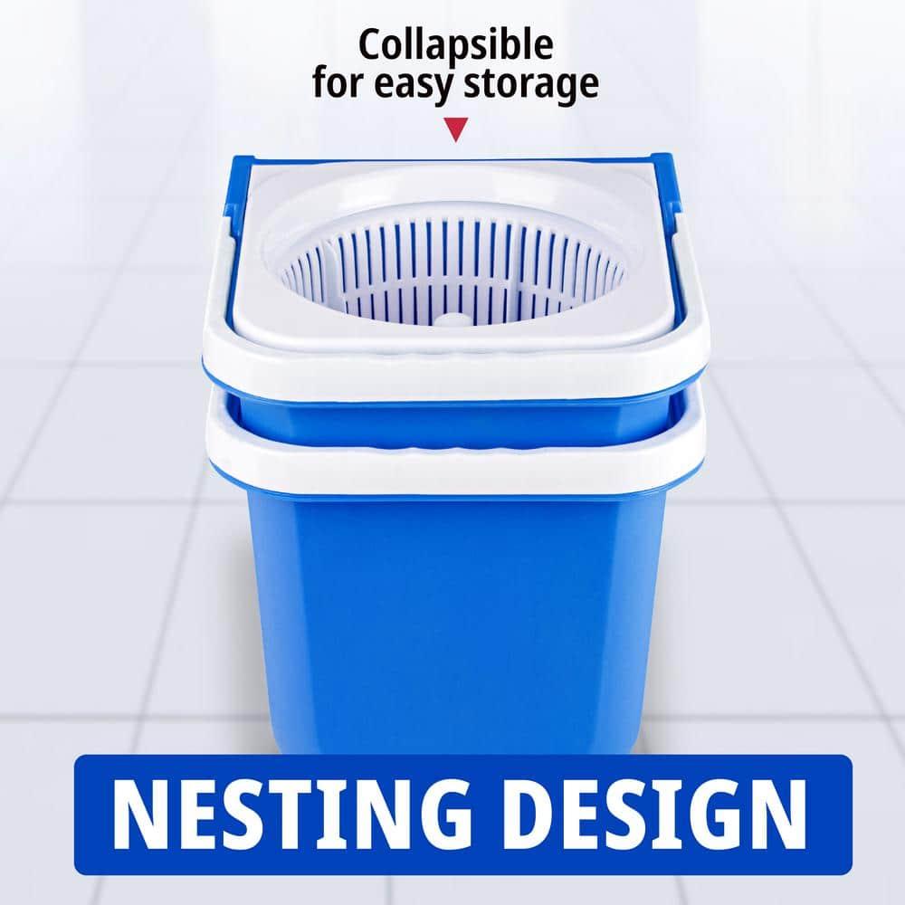 InstaMop Spinning Action Mop – Dual Bucket System with 100% Auto Spin Technology, 360° Swivel, Machine Washable Head