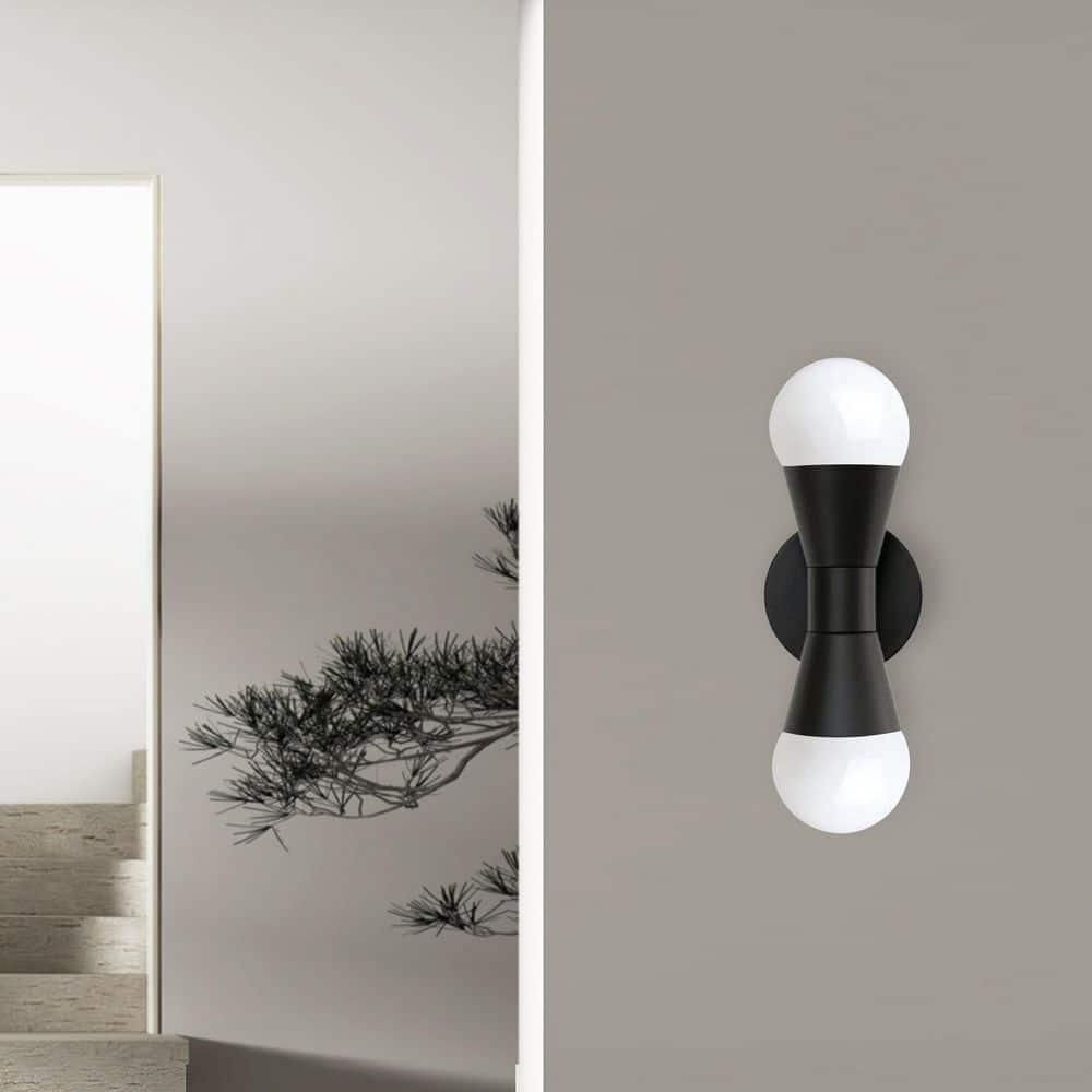 Dainolite - Fortuna - 2 Light Wall Sconce-Matte Black Finish-Matte Black