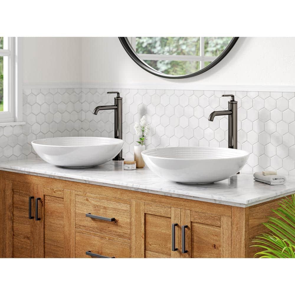 Ramus Vessel Sink Bathroom Faucet with Drain Assembly