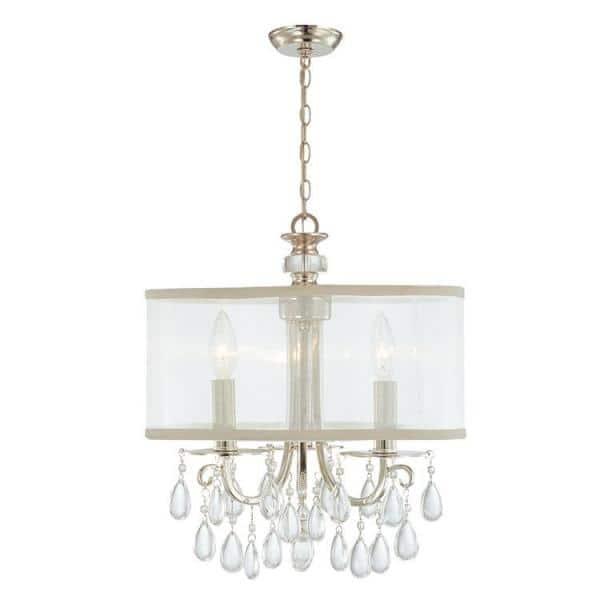 Three Light Chandelier In Minimalist Style 14 Inches Wide By 17 Inches High-Polished Chrome Finish    -Traditional Installation Crystorama Lighting