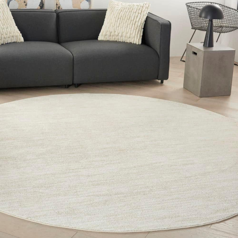 Nourison Essentials Easy Care Indoor Outdoor Area Rug - Ivory Beige 10' x Round