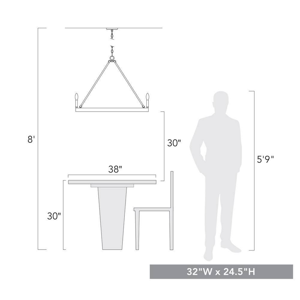 Golden Lighting Carraway 9-Light Chandelier in Copper Patina
