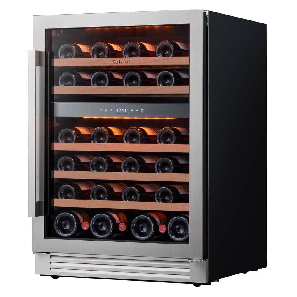Ca'Lefort 15 Inch Beverage Refrigerator - 80 Can Small Beverage Fridge, Drink Fridge Glass Door 3 LED 34°F -54°F Beverage Cooler Built-in or Freestanding, Perfect for Home/Kitchen(3.0 cu.ft)