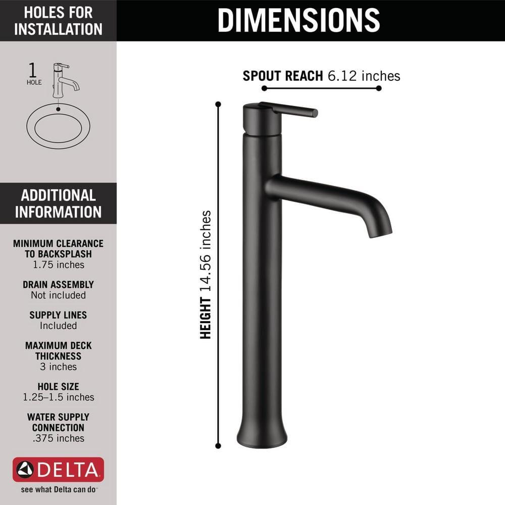 Trinsic Single Hole Vessel Bathroom Faucet, Single Handle Vessel Bathroom Sink Faucet