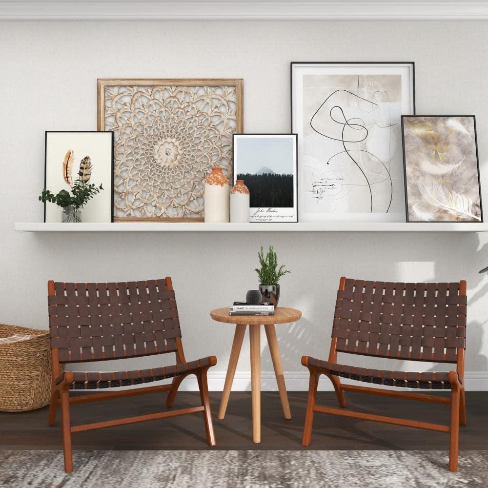 Novogratz Ceramic Decorative White Vase with Terracotta Detailing Set