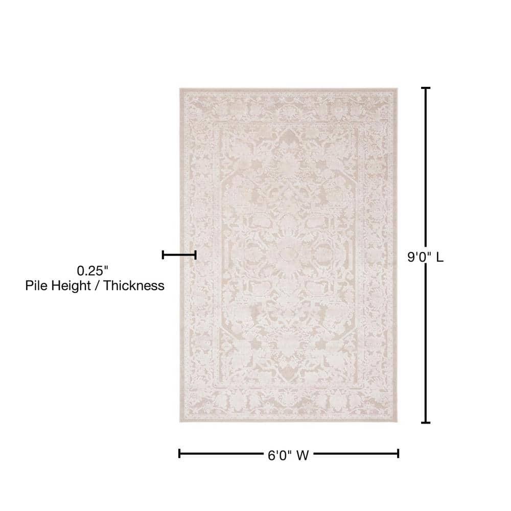 Reflection RFT665 Power Loomed Indoor Area Rug - 6'x9' - Creme/Ivory - Safavieh