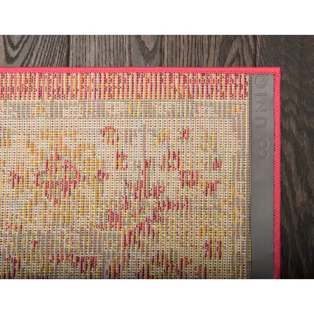 Kalf Floral Rust Red Area Rug